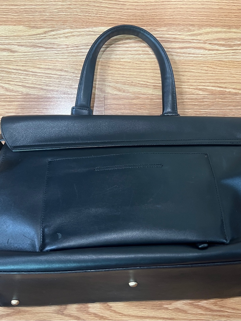 Emma Traveler 39 Classic Black Leather Top-Handle Travel Bag - Picture 10 of 15